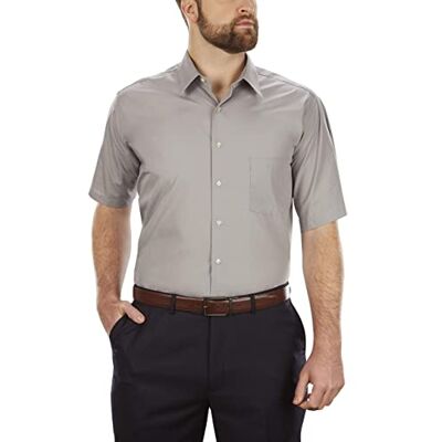 Van Heusen Herren Fit Short Sleeve Dress Shirts Poplin Solid (Big and Tall) Klassisches Hemd, Grauer Stein, 56 cm Hals Van Heusen Herren Fit Short Sleeve Dress Shirts Poplin Solid (Big and Tall) Klassisches Hemd, Grauer Stein, 56 cm Hals
