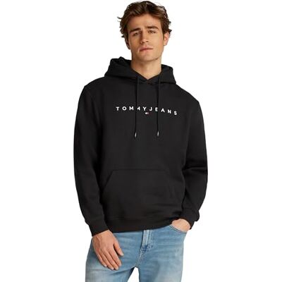 Tommy Jeans Herren TJM Reg Linear Logo Hoodie EXT Dm0dm20746bds004 Kapuzenpullover, Black (Black), L EU Tommy Jeans Herren TJM Reg Linear Logo Hoodie EXT Dm0dm20746bds004 Kapuzenpullover, Black (Black), L EU