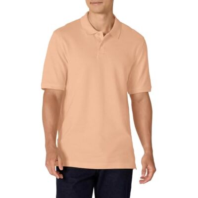 Amazon Herren Polohemd aus Baumwollpiqué in normaler Passform (erhältlich in Übergrößen), Blassapricot, XL Amazon Herren Polohemd aus Baumwollpiqué in normaler Passform (erhältlich in Übergrößen), Blassapricot, XL