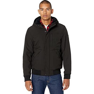 Levi's Herren-Bomberjacke mit Sherpa-Futter und Kapuze, Schwarz, XXL Levi's Herren-Bomberjacke mit Sherpa-Futter und Kapuze, Schwarz, XXL