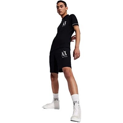 Armani Exchange Herren Embroidered Front Logo, Adjustable Drawstrings Lässige Shorts, Blue, L Armani Exchange Herren Embroidered Front Logo, Adjustable Drawstrings Lässige Shorts, Blue, L