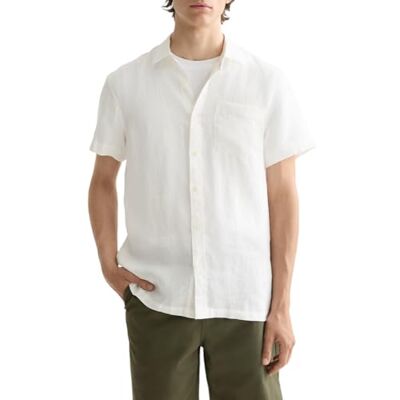 Scotch & Soda Men's CORE Linen Shirt, Off White, M Scotch & Soda Men's CORE Linen Shirt, Off White, M