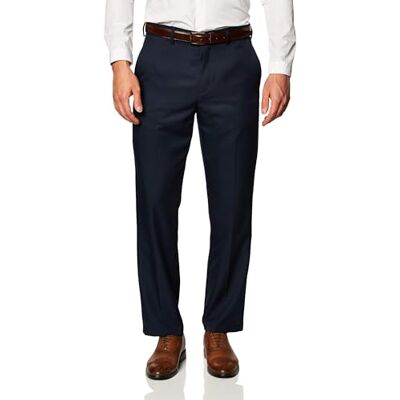 Amazon Herrenhose, klassische Passform, dehnbare Taille, flache Vorderseite, Marineblau, 88 x 81 cm (B x L) Amazon Herrenhose, klassische Passform, dehnbare Taille, flache Vorderseite, Marineblau, 88 x 81 cm (B x L)