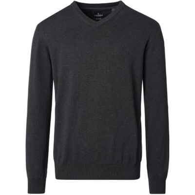 CASAMODA Herren Pullover mit V-Ausschnitt unifarben Elastischer Bund CASAMODA Herren Pullover mit V-Ausschnitt unifarben Elastischer Bund