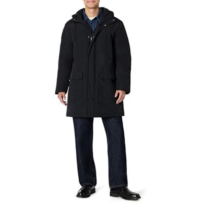 Amazon Herren Moderne, Übergroße Parka-Jacke Aus Schwerem Material, Schwarz, L Amazon Herren Moderne, Übergroße Parka-Jacke Aus Schwerem Material, Schwarz, L