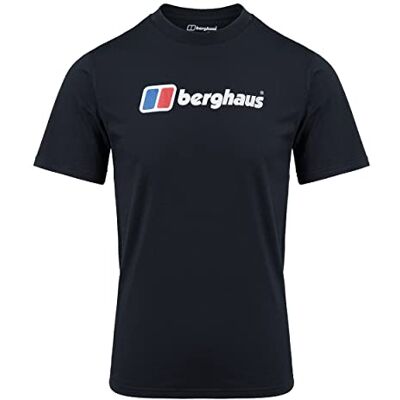 Berghaus Herren Organic T-Shirt mit großem klassischem Logo T-Shirt, Schwarz/Schwarz, XS Berghaus Herren Organic T-Shirt mit großem klassischem Logo T-Shirt, Schwarz/Schwarz, XS