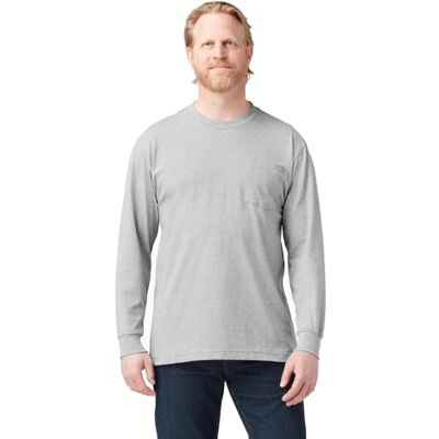 Dickies Big and Tall Herren Langarm Schwergewichts Rundhals-Shirt, Meliert, grau, XL Dickies Big and Tall Herren Langarm Schwergewichts Rundhals-Shirt, Meliert, grau, XL
