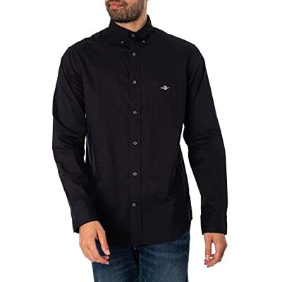 GANT Herren Reg Poplin Shirt Klassisches Hemd, Schwarz, 3XL EU GANT Herren Reg Poplin Shirt Klassisches Hemd, Schwarz, 3XL EU