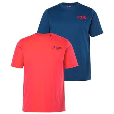 JP 1880 Herren große Größen Übergrößen Menswear L-8XL T-Shirts, 2er-Pack, Halbarm, Brust-Print chilirot 4XL 846170524-4XL JP 1880 Herren große Größen Übergrößen Menswear L-8XL T-Shirts, 2er-Pack, Halbarm, Brust-Print chilirot 4XL 846170524-4XL