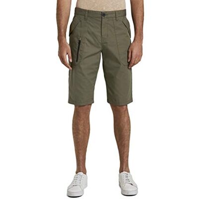 TOM TAILOR Herren Bermuda Shorts im Tech-Style 1016628, 13050 Olive Night Green, 31 TOM TAILOR Herren Bermuda Shorts im Tech-Style 1016628, 13050 Olive Night Green, 31