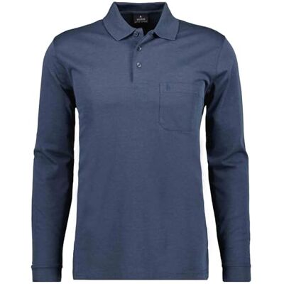 RAGMAN Herren Softknit-Polo mit Brusttasche, Langarm RAGMAN Herren Softknit-Polo mit Brusttasche, Langarm