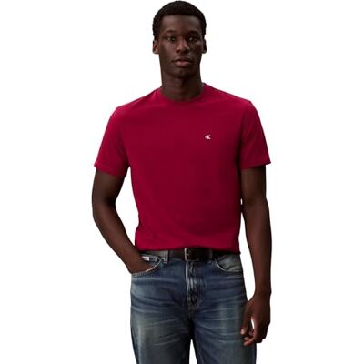 Calvin Herren T-Shirt Kurzarm Classic Monogram Tee mit Rundhalsausschnitt, Rot (Beet Red), XXL Calvin Herren T-Shirt Kurzarm Classic Monogram Tee mit Rundhalsausschnitt, Rot (Beet Red), XXL