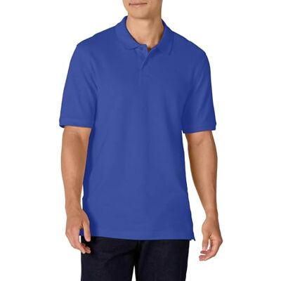 Amazon Herren Polohemd aus Baumwollpiqué in normaler Passform (erhältlich in Übergrößen), Blau, L Amazon Herren Polohemd aus Baumwollpiqué in normaler Passform (erhältlich in Übergrößen), Blau, L