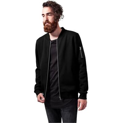Urban Classics Herren Sweat Bomber Jacket Jacke, Schwarz, S EU Urban Classics Herren Sweat Bomber Jacket Jacke, Schwarz, S EU