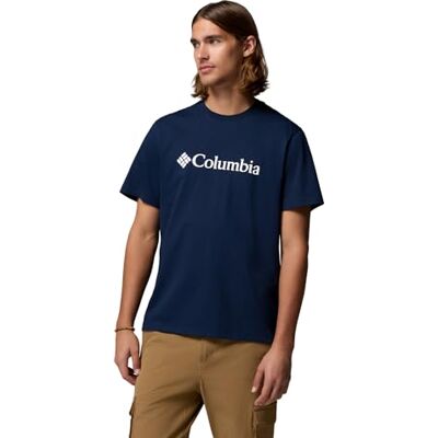 Columbia Men's Basic Logo Tee Short Sleeve T-Shirt, Collegiate Navy/Gem , M Columbia Men's Basic Logo Tee Short Sleeve T-Shirt, Collegiate Navy/Gem , M