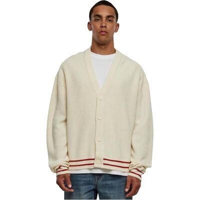 Urban Classics Herren Sporty Boxy Cardigan whitesand, XL Urban Classics Herren Sporty Boxy Cardigan whitesand, XL