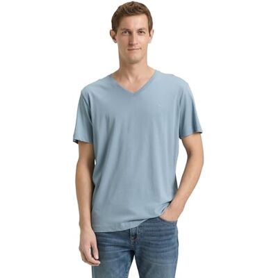 TOM TAILOR Herren 1045834 T-Shirt, 39441 Mountain Spring Blue, L EU TOM TAILOR Herren 1045834 T-Shirt, 39441 Mountain Spring Blue, L EU