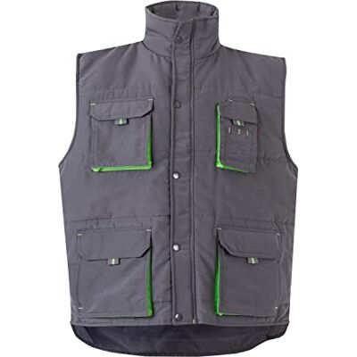 VELILLA Unisex 205902 Steppweste mit Mehreren Taschen, Lindgrün, Größe 2XL Weste, Grau und Limettengrün, XXL VELILLA Unisex 205902 Steppweste mit Mehreren Taschen, Lindgrün, Größe 2XL Weste, Grau und Limettengrün, XXL