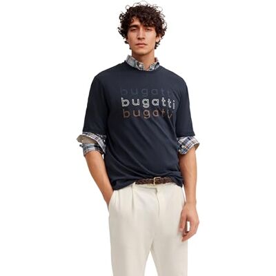 Bugatti Herren T-Shirt Modern Fit aus Baumwolle mit Logo-Print Bugatti Herren T-Shirt Modern Fit aus Baumwolle mit Logo-Print