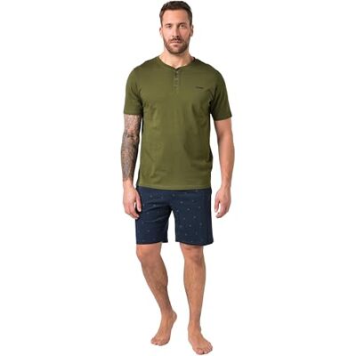 JP 1880 Herren große Größen Übergrößen Menswear L-8XL Schlafanzug, Homewear, T-Shirt, gemusterte Hose dunkel Khaki 3XL 844065430-3XL JP 1880 Herren große Größen Übergrößen Menswear L-8XL Schlafanzug, Homewear, T-Shirt, gemusterte Hose dunkel Khaki 3XL 844065430-3XL