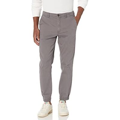 Amazon Herren Chino-Jogginghose mit schmaler Passform, Kohlegrau, L Amazon Herren Chino-Jogginghose mit schmaler Passform, Kohlegrau, L