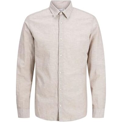 JACK & JONES Jjebreeze Linen Blend Shirt Ls Sn Pls Plus Size JACK & JONES Jjebreeze Linen Blend Shirt Ls Sn Pls Plus Size