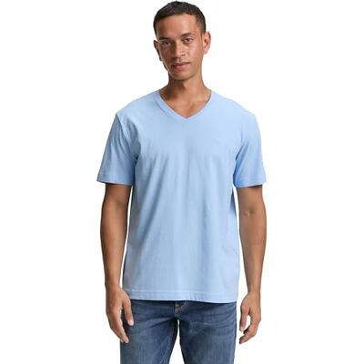 TOM TAILOR Herren 1045834 T-Shirt, 32245 Washed Out Middle Blue, XL EU TOM TAILOR Herren 1045834 T-Shirt, 32245 Washed Out Middle Blue, XL EU