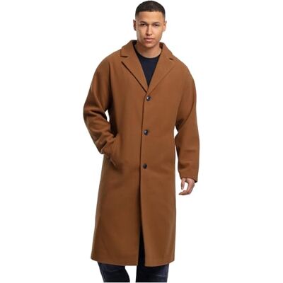 Urban Classics Herren Long Coat, langer Mantel mit Oversized-Passform, Reverskragen und Paspeltaschen, gefütterter Wintermantel, Größen S 5XL Urban Classics Herren Long Coat, langer Mantel mit Oversized-Passform, Reverskragen und Paspeltaschen, gefütterter Wintermantel, Größen S 5XL