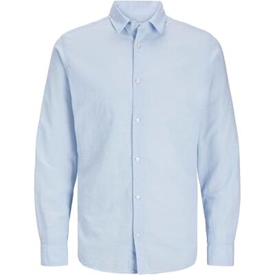 JACK & JONES Jjebreeze Linen Blend Shirt Ls Sn Pls Plus Size JACK & JONES Jjebreeze Linen Blend Shirt Ls Sn Pls Plus Size