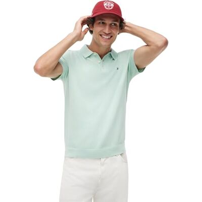 Tommy Hilfiger Herren Poloshirt Kurzarm Essential Cotton Knitted Dick, Grün (Minty Essence Heather), M Tommy Hilfiger Herren Poloshirt Kurzarm Essential Cotton Knitted Dick, Grün (Minty Essence Heather), M