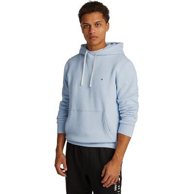 Tommy Hilfiger Herren ESS Seasonal Fleece Hoody MW0MW39997 Pullover Hoodie, Blau, S, Blau (Breezy Blue), S Tommy Hilfiger Herren ESS Seasonal Fleece Hoody MW0MW39997 Pullover Hoodie, Blau, S, Blau (Breezy Blue), S