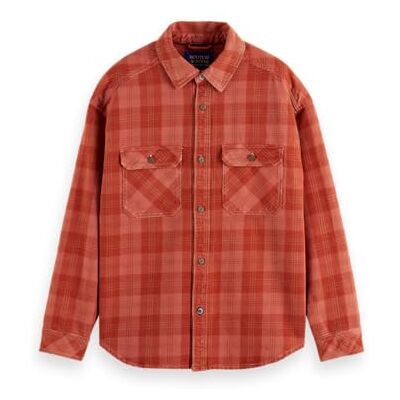 Scotch & Soda Herren Overshirt Washed Denim Kariert, Rot kariert 610, M Scotch & Soda Herren Overshirt Washed Denim Kariert, Rot kariert 610, M