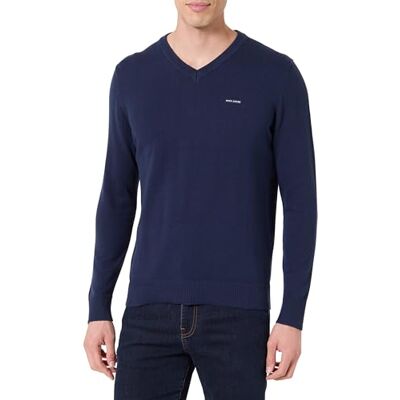 Pepe Jeans Herren M Basic V Sweater Strickwaren, Blau (Marineblau), S Pepe Jeans Herren M Basic V Sweater Strickwaren, Blau (Marineblau), S