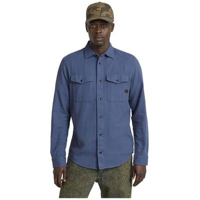 G-STAR RAW Herren Marine Slim Hemd, Blau (Vintage Indigo gd D24963-D454-G305), S G-STAR RAW Herren Marine Slim Hemd, Blau (Vintage Indigo gd D24963-D454-G305), S