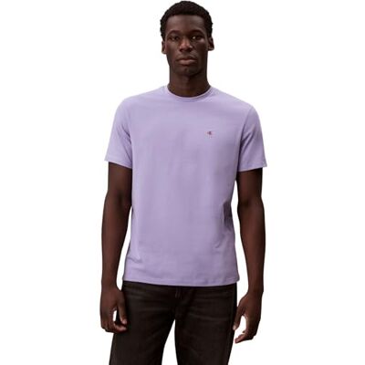 Calvin Herren T-Shirt Kurzarm Classic Monogram Tee mit Rundhalsausschnitt, Violett (Daybreak), M Calvin Herren T-Shirt Kurzarm Classic Monogram Tee mit Rundhalsausschnitt, Violett (Daybreak), M