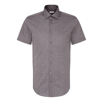 Seidensticker Herren Business-Hemd Shaped Fit Bügelfrei- Kent-Kragen Kurzarm 100% Baumwolle Grau (Grau 34) 37 Seidensticker Herren Business-Hemd Shaped Fit Bügelfrei- Kent-Kragen Kurzarm 100% Baumwolle Grau (Grau 34) 37