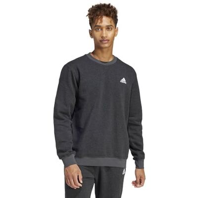 Adidas Herren Seasonal Essentials Mélange Sweater, Black Melange, XL Adidas Herren Seasonal Essentials Mélange Sweater, Black Melange, XL