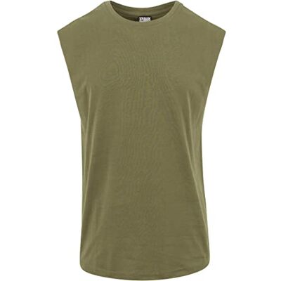Urban Classics Herren Open Edge Sleeveless Tee – Locker geschnittenes Muskelshirt aus 100% Baumwolle, ärmellos, Sommer Tank Top für Sport & Freizeit,Olive,L Urban Classics Herren Open Edge Sleeveless Tee – Locker geschnittenes Muskelshirt aus 100% Baumwolle, ärmellos, Sommer Tank Top für Sport & Freizeit,Olive,L
