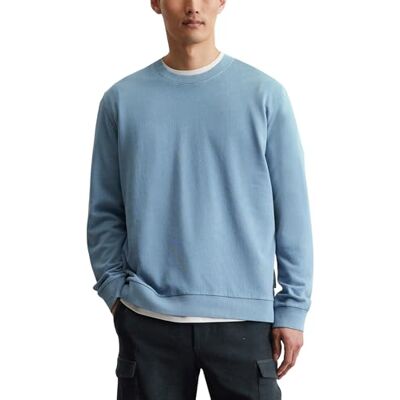 Marc O' Polo Herren Sweatshirt aus Bio-Baumwolle mit Rundhalsausschnitt, Blau (Meltwater), S Marc O' Polo Herren Sweatshirt aus Bio-Baumwolle mit Rundhalsausschnitt, Blau (Meltwater), S