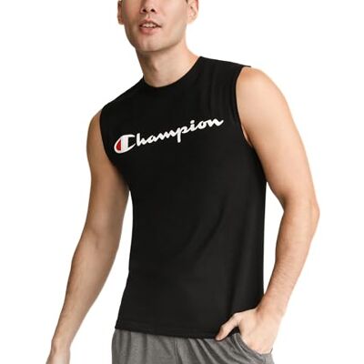 Champion Herren Hemd Klassisches Jersey Muscle T-shirt, Schwarz, XXL Champion Herren Hemd Klassisches Jersey Muscle T-shirt, Schwarz, XXL