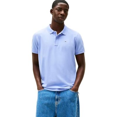 Tommy Jeans Herren Poloshirt Kurzarm Slim Placket Slim Fit, Blau (Nordic Iris), S Tommy Jeans Herren Poloshirt Kurzarm Slim Placket Slim Fit, Blau (Nordic Iris), S