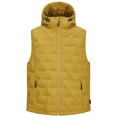 JACK & JONES JACK&JONES Herren Jcosonic Bodywarmer Hood Weste, Golden Palm, S JACK & JONES JACK&JONES Herren Jcosonic Bodywarmer Hood Weste, Golden Palm, S