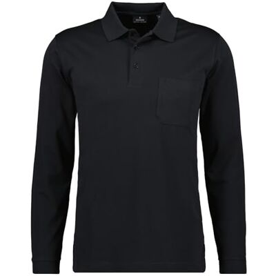 RAGMAN Herren Softknit-Polo mit Brusttasche, Langarm RAGMAN Herren Softknit-Polo mit Brusttasche, Langarm