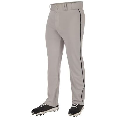 Champro Herren Triple Crown 2.0 Open Bottom Baseball Pants with Braid Hose, grau/schwarz, Large Champro Herren Triple Crown 2.0 Open Bottom Baseball Pants with Braid Hose, grau/schwarz, Large