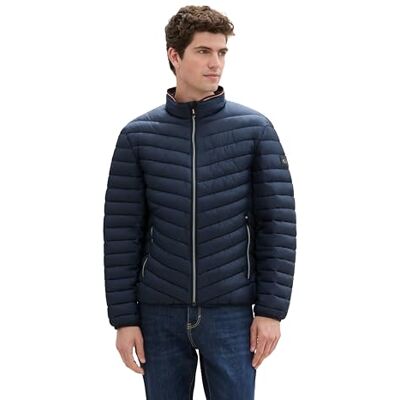 TOM TAILOR Herren Lighweight Steppjacke mit Stehkragen,10668 Sky Captain Blue, L TOM TAILOR Herren Lighweight Steppjacke mit Stehkragen,10668 Sky Captain Blue, L