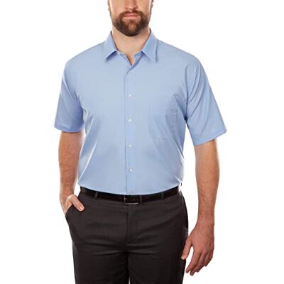Van Heusen Herren Fit Short Sleeve Dress Shirts Poplin Solid (Big and Tall) Klassisches Hemd, Cameo Blau, 56 cm Hals Van Heusen Herren Fit Short Sleeve Dress Shirts Poplin Solid (Big and Tall) Klassisches Hemd, Cameo Blau, 56 cm Hals