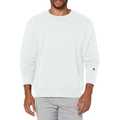 Champion Herren Powerblend Pullover Sweatshirt, weiß, Mittel Champion Herren Powerblend Pullover Sweatshirt, weiß, Mittel