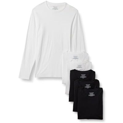 Amazon Unterhemd Herren Slim Fit Unterhemden mit Rundhalsausschnitt, 6er Pack, Schwarz/Weiß, XS Amazon Unterhemd Herren Slim Fit Unterhemden mit Rundhalsausschnitt, 6er Pack, Schwarz/Weiß, XS