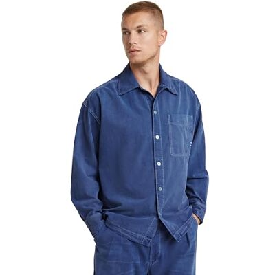 G-STAR RAW Herren Boxy Fit Overshirt, Blau (Faded ciel Blue gd D23007-D295-G335), XS G-STAR RAW Herren Boxy Fit Overshirt, Blau (Faded ciel Blue gd D23007-D295-G335), XS
