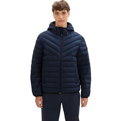 TOM TAILOR Denim Herren Lightweight Steppjacke mit Kapuze,10668 Sky Captain Blue, M TOM TAILOR Denim Herren Lightweight Steppjacke mit Kapuze,10668 Sky Captain Blue, M
